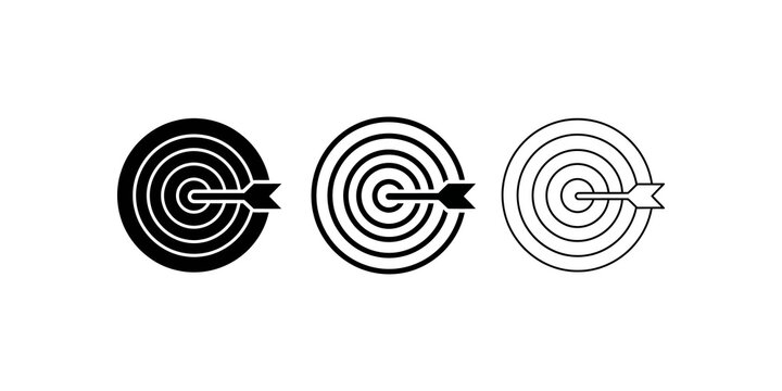 Target bullseye icons with arrow representing marketing strategy success.