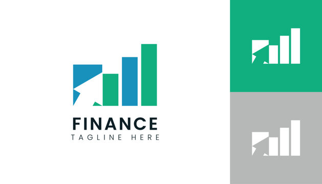 Modern Financial Chart Growth Logo Template