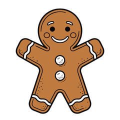 Obraz premium Gingerbread Man Cookie Illustration