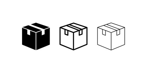 Box icon set in various styles for packaging and delivery concepts. ©  شفافة خلفية