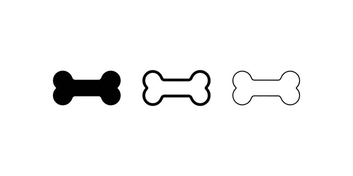 Dog bone food vector icon collection on transparent background design.