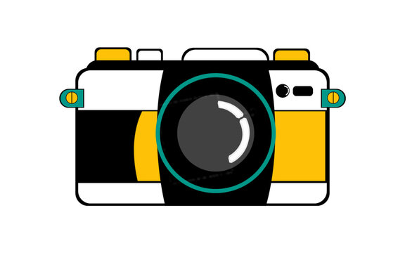 Retro Camera Icon Illustration Isolated on Transparent Background