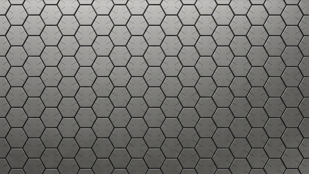 フォトニック結晶を格納し密閉された六角形チタンアーマーの俯瞰3D背景