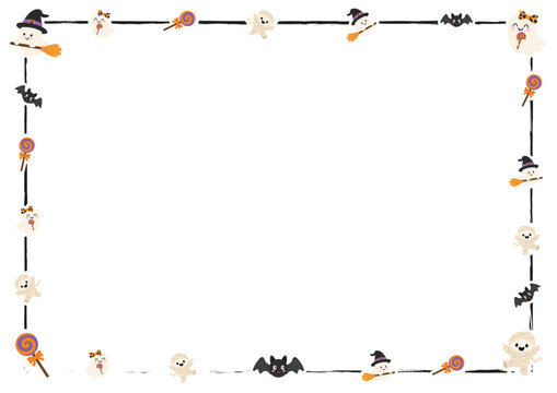 Cute Halloween Border Frame, vector design