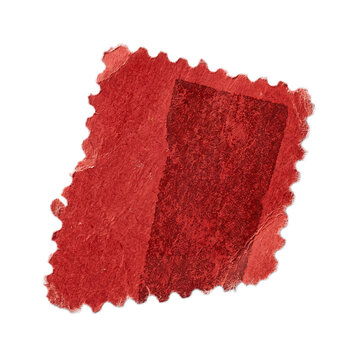 Textured Dark Red Paper Scrap with Rough Torn Edges for Creative Mixed Media Collage and Artistic Decorative Design Elements