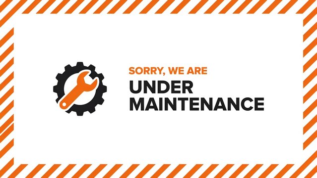 Sorry we are under maintenance vector banner isolated on white background