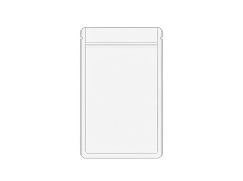 Un sachet plat en plastique blanc avec fermeture zip, id&eacute;al pour le conditionnement de produits alimentaires, cosm&eacute;tiques ou pharmaceutiques, pr&eacute;sent&eacute; sur un fond blanc pur pour une utilisation
