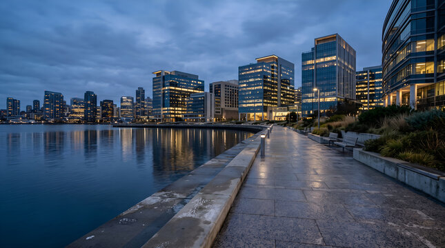 Coastal business property exposed to rising sea levels illustrates climate risk, resilience investment, ESG planning, and corporate adaptation strategy.