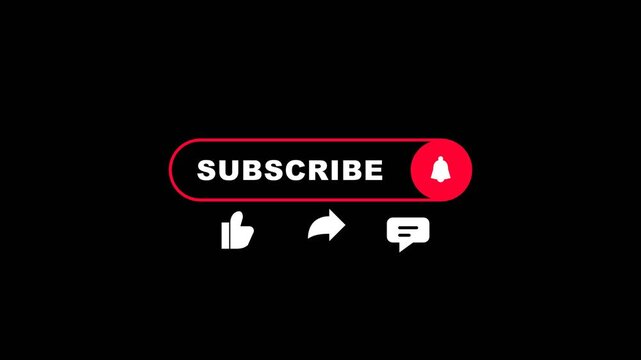 Social Media Call to Action Subscription Panel Animation with Like, Share, and Comment Icons, Seamless Loop YouTube Channel Engagement Motion Graphics, Digital Video Marketing Interface Element