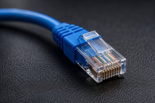 Close Up of RJ45 Ethernet Cable Connector