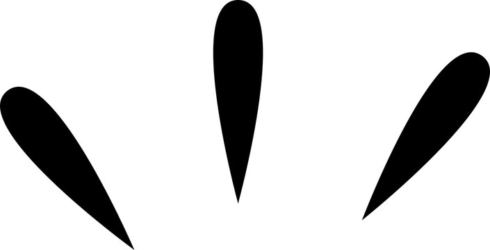Black Teardrop Brush Marks PNG, Minimal Decorative Accent Shapes Isolated on Transparent Background