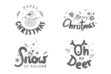 Naklejka premium Xmas typography festive holiday social media sticker