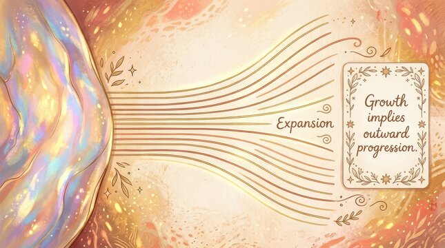 Abstract concept of growth and expansion visualized with flowing lines and a decorative quote card.