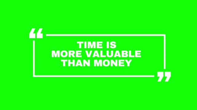 Animated quote frame with falling confetti on green screen background with confetti inside white motion graphics