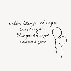 Naklejka premium Positive mindset cute handwritten typography