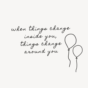Positive mindset cute handwritten typography
