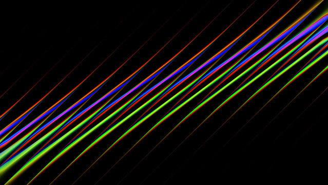 A high quality 3d render featuring a geometric background with a metallic texture and ribbed glass wallpaper effect in vibrant neon light colors