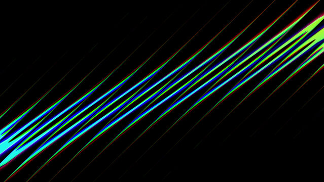 A high quality 3d render featuring a geometric background with a metallic texture and ribbed glass wallpaper effect in vibrant neon glowing light colors