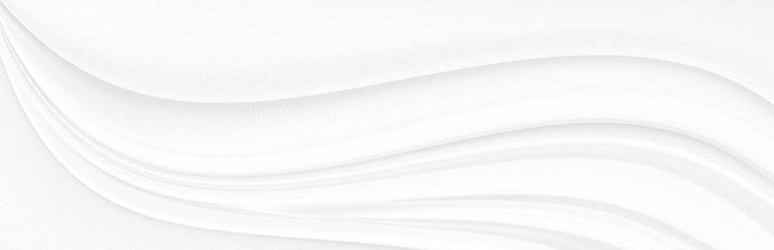 White gray satin texture that is white silver fabric silk panorama background with beautiful soft blur pattern natural.