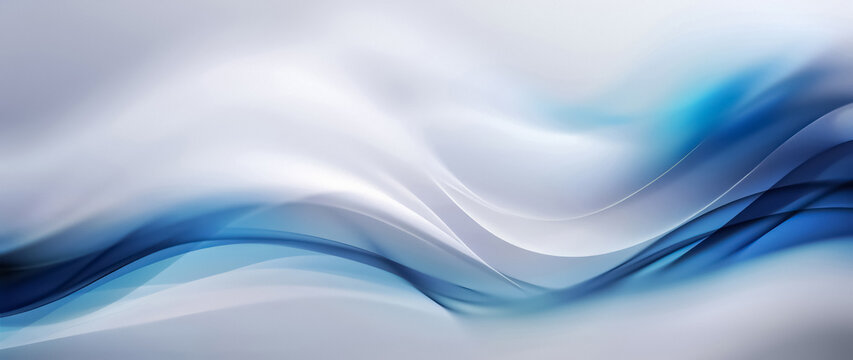Abstract elegant blue and white wavy motion background with glossy digital curves