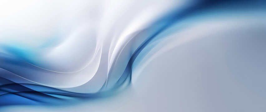 Abstract elegant blue and white wavy background with dynamic soft fluid curves