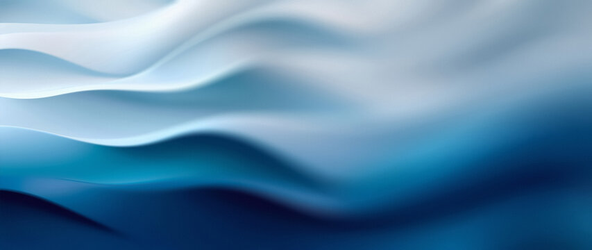 Abstract deep blue and white wavy background with 3d layered smooth curves