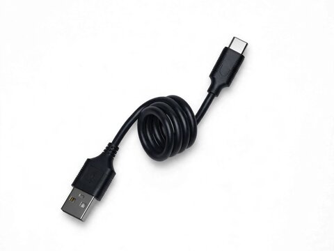 usb cable on white background