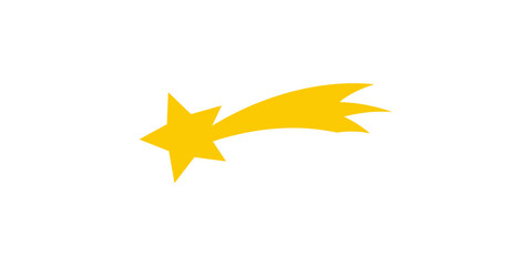 Yellow comet star icon isolated on transparent background for cosmic design elements. © Saba