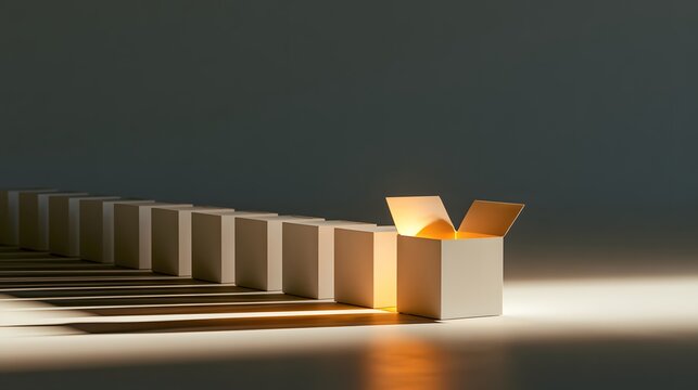 Offene Box als Symbol f&uuml;r Innovation, neue Ideen und Denken ausserhalb gewohnter Grenzen