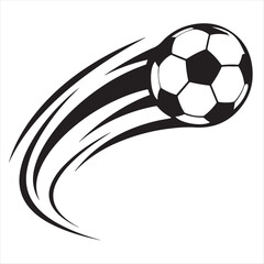 Fototapeta premium Flying Soccer Ball Motion Silhouette Vector Illustration