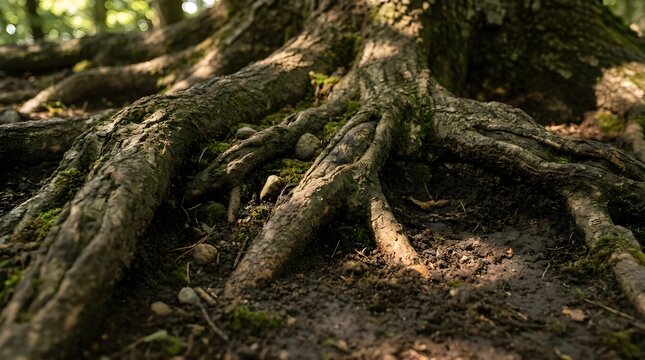 Tree Roots In Soil Grounding Symbol Nature
