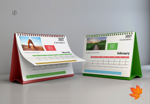 2027 Desk Calendar Template Monthly Yearly Planner