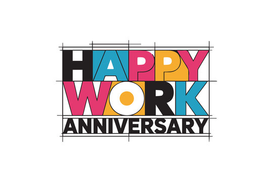 Work anniversary typography illustration