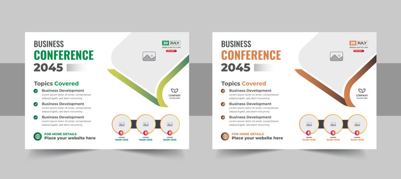 Modern online webinar social media banner and meeting invitation template