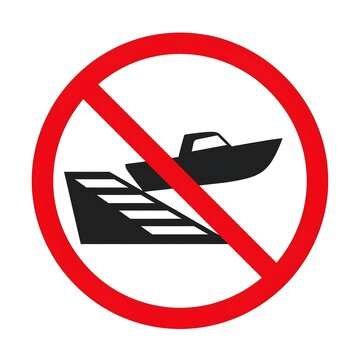 No Boat Launch Sign Prohibited Boat Ramp Dock Safety Warning Red Circle Slash Symbol