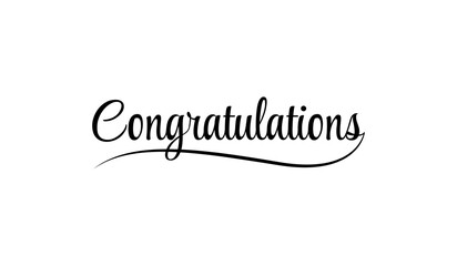 Black handwritten calligraphy text congratulations on a white background © Graphics World