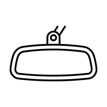car rear view mirror line icon