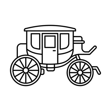antique stagecoach line icon