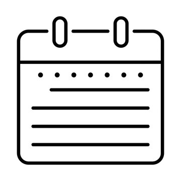 calendar sheet line icon