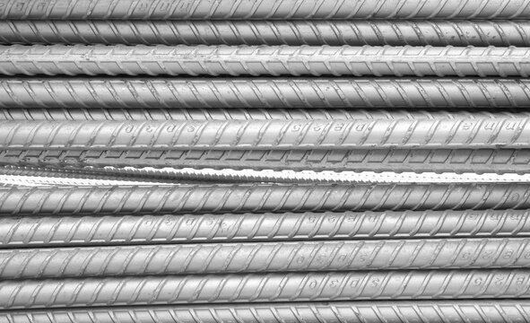 The steel bars are rusty