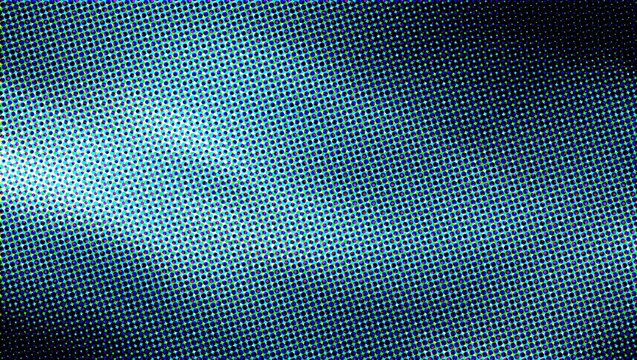 Abstract blue halftone background, retro pop art dot pattern, cinematic gradient texture with comic book screen effect for digital design Vibrant halftone gradient background