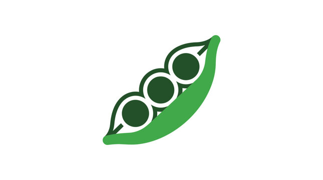 Green pea pod icon illustration vector flat style design element with green peas vegetable icon legume vector vegan nutrition agriculture produce