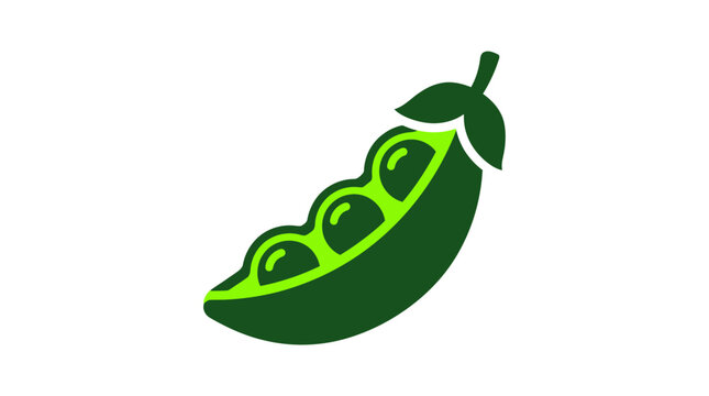 Open green pea pod with seeds vector illustration graphic asset green peas vegetable icon legume vector organic ingredient fresh food vegetable