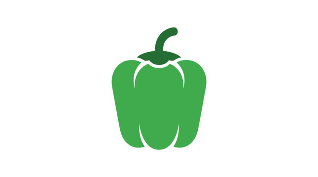 Green bell pepper vegetable isolated icon graphic illustration vector with sweet pepper vegetable capsicum ingredient isolated illustration