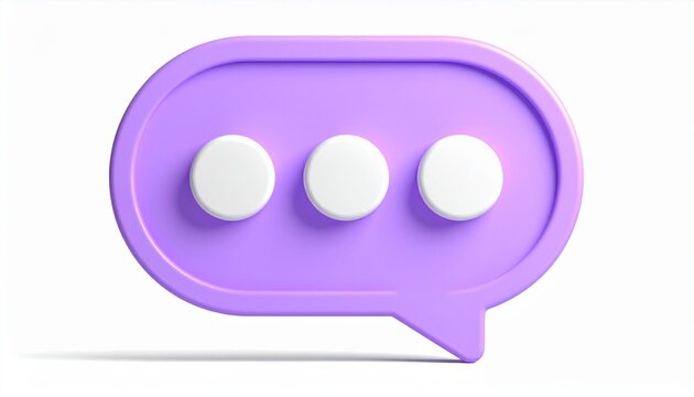 Modern 3D Communication Bubble Icon in Matte Plastic Material