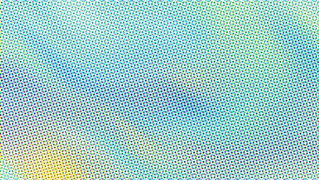 Halftone dot pattern background, abstract blue and yellow gradient texture, pop art comic style backdrop for graphic design and web banners Vibrant halftone gradient background