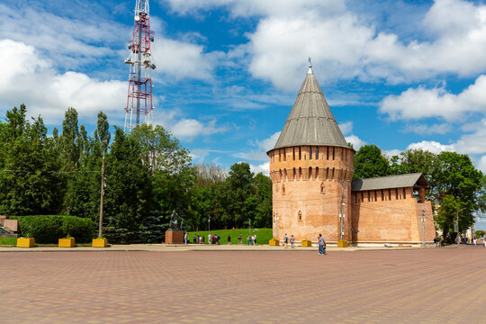The fortress wall and tower of the Smolensk Kremlin, Russia