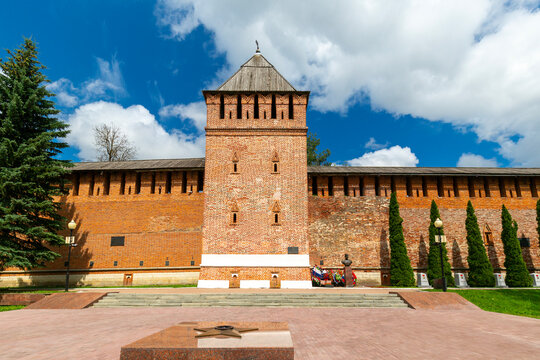 The fortress wall and tower of the Smolensk Kremlin, Russia