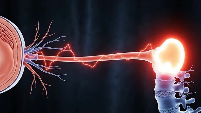 Nerve Signal Transmission Illustration Capturing Electric Sparks in Synapse of Neuron for Neuroscience and Medical Education