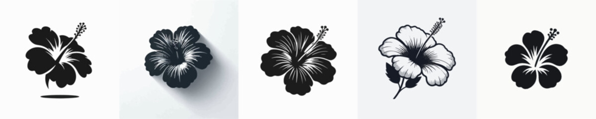 Hibiscus Flower Silhouette Vector Illustration © Fajar